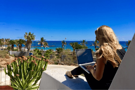 Working from the beach
